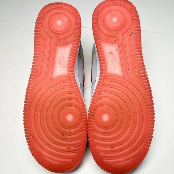 NIKE AIR FORCE 1 07 PREMIUM 2 OBSIDIAN MIST BLUE-HOT PUNCH US 9.5 AT4143-400 - Picture 11 of 11